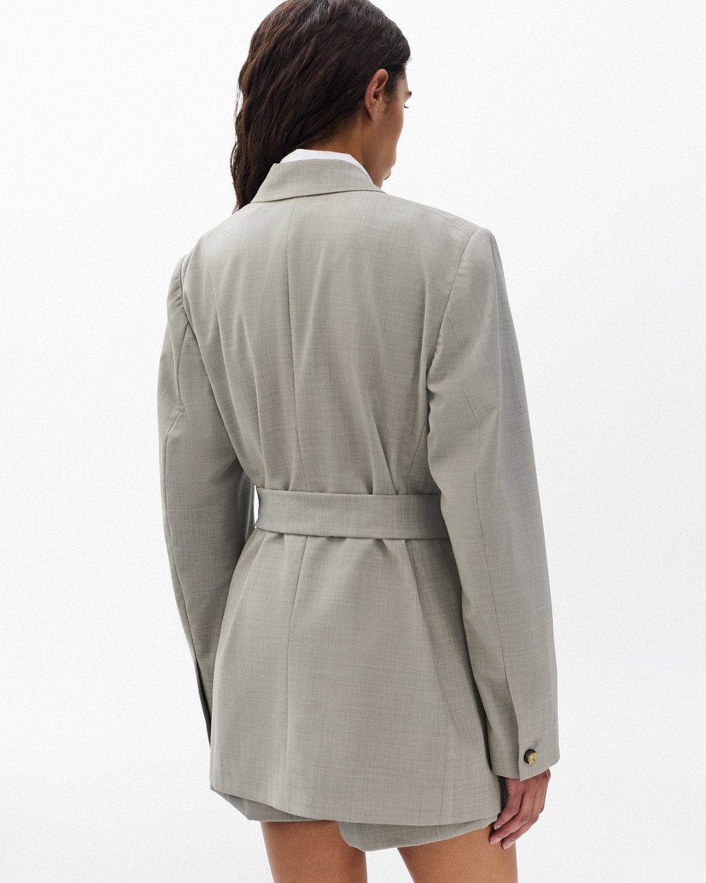 Virginia Italian Stretch Wool Blazer - Light Taupe - Image 6