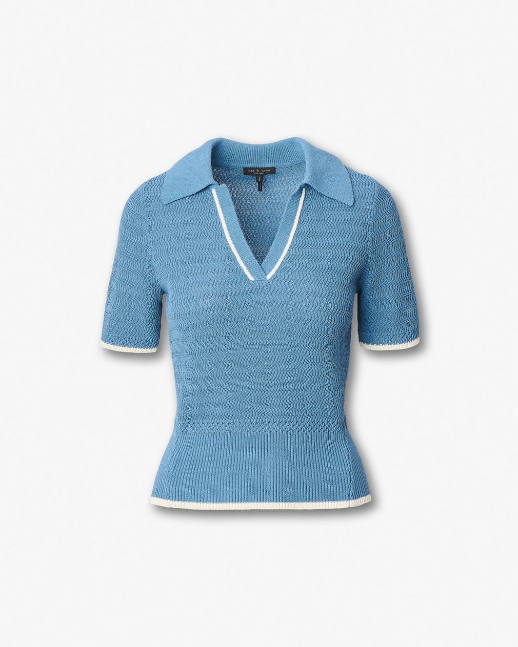 Costi Knit Polo Shirt - Fog Blue - Image 2
