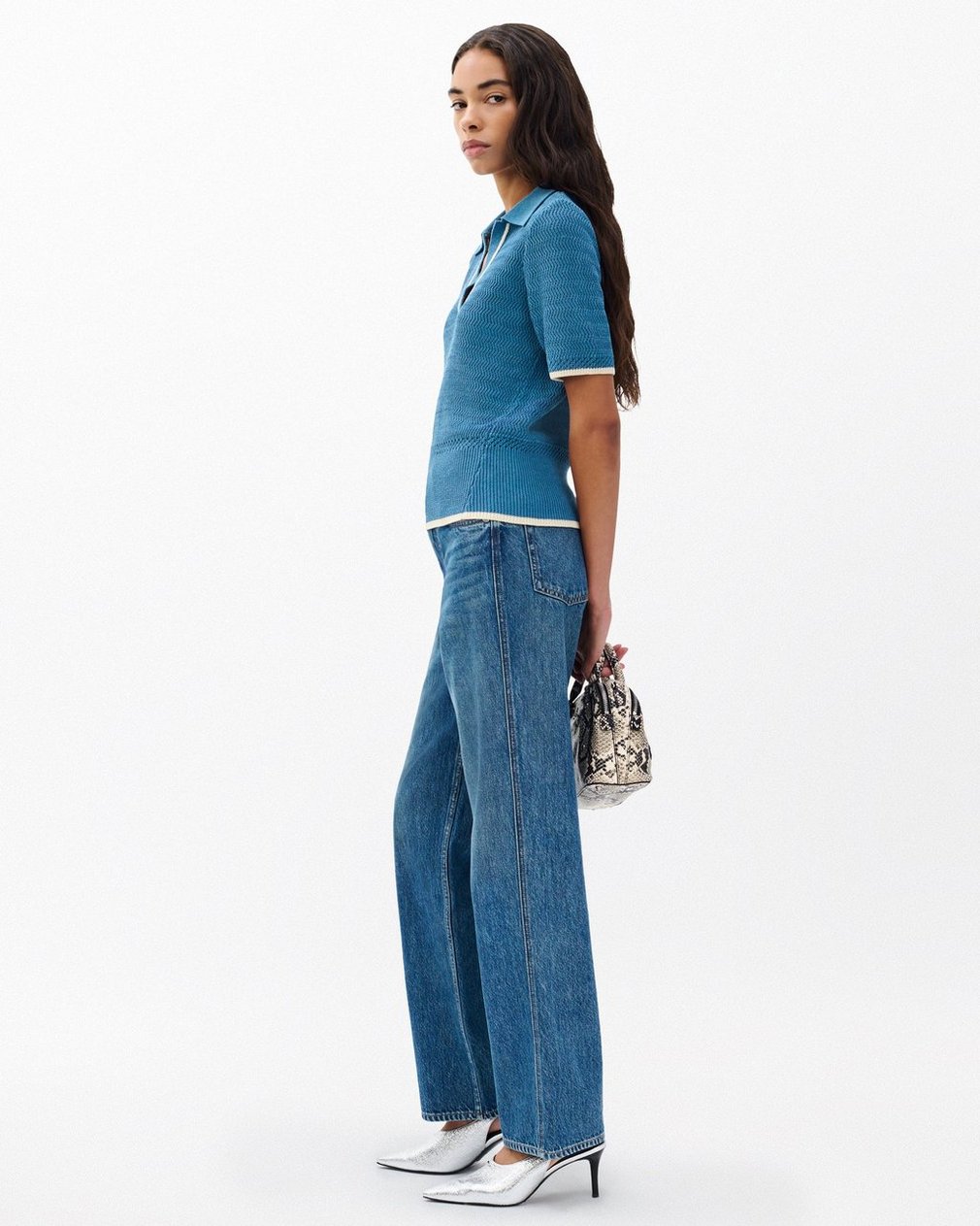 Costi Knit Polo Shirt - Fog Blue - Image 3