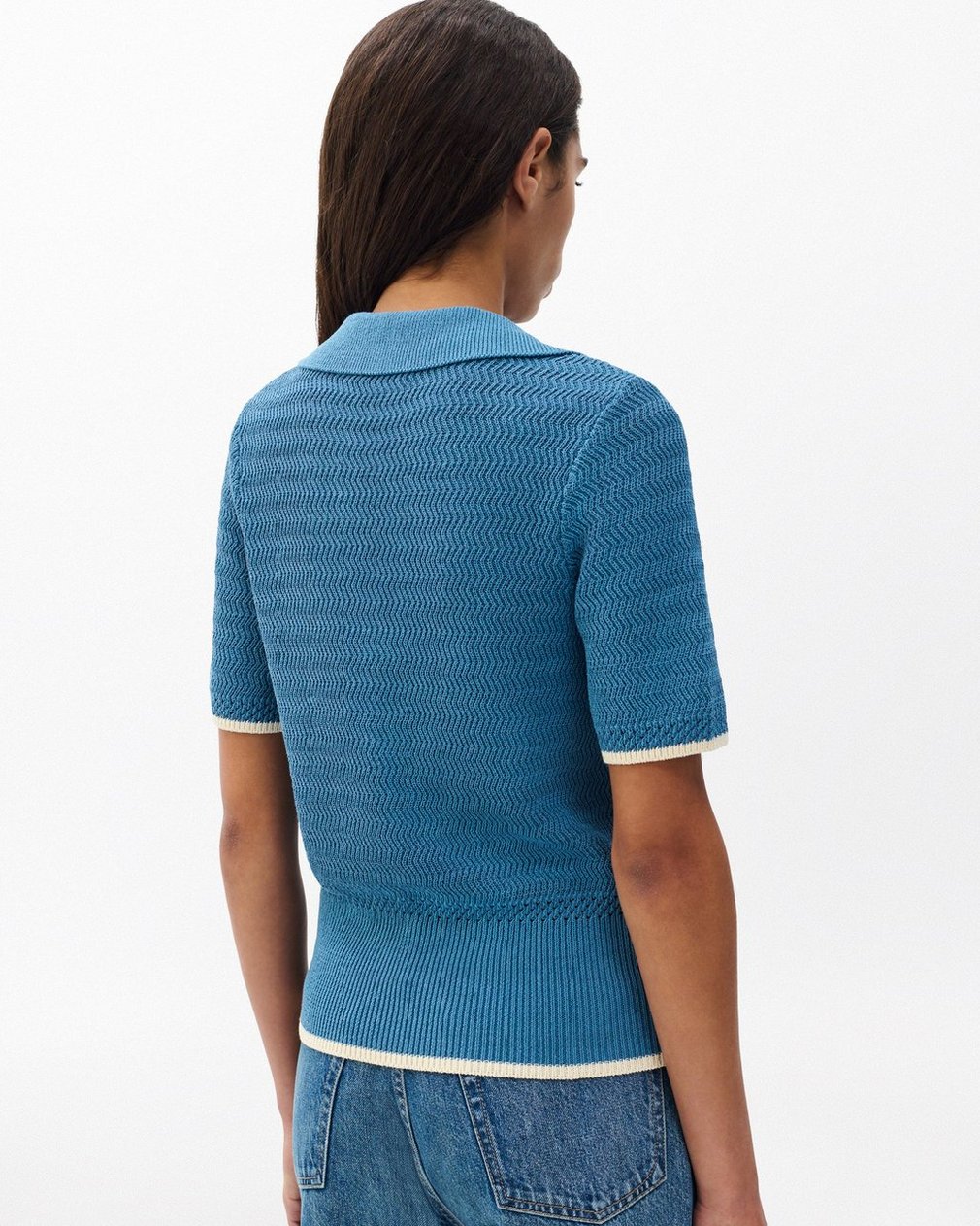 Costi Knit Polo Shirt - Fog Blue - Image 6
