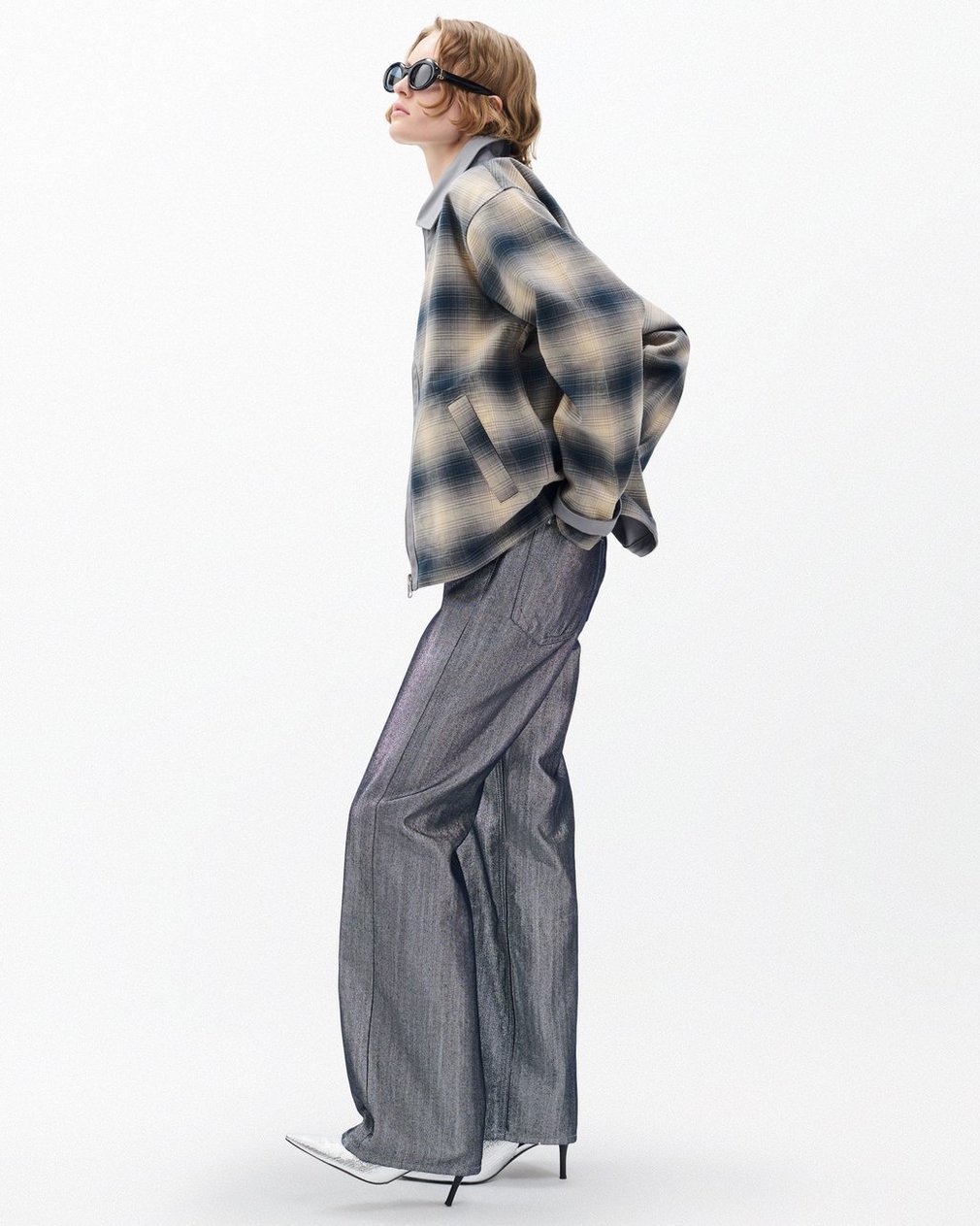 Carrie Reversible Jacket - Grey Plaid - Image 3