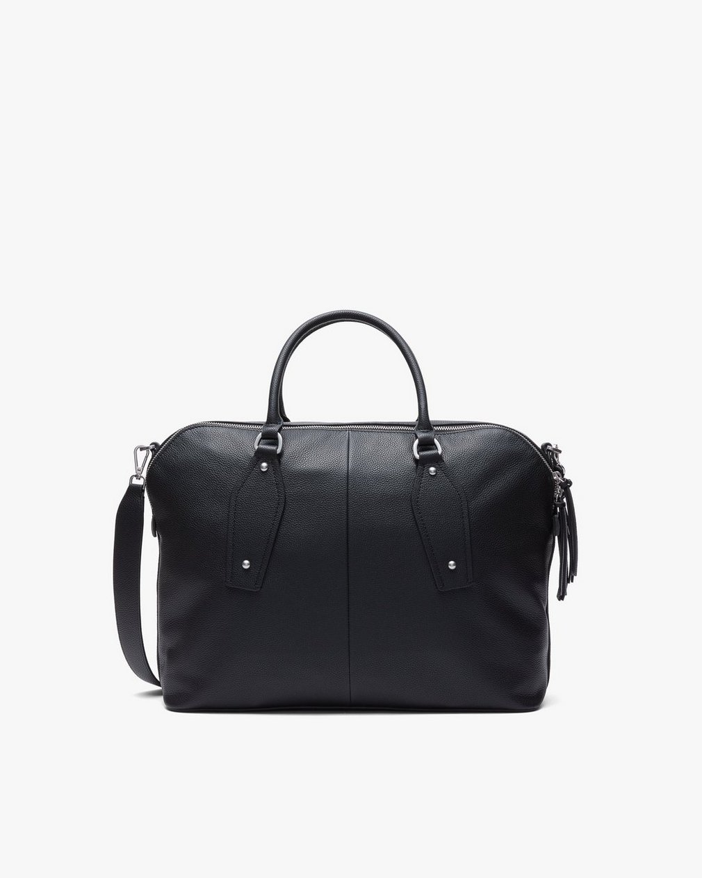 Gramercy Large Leather Satchel - Black - Image 6