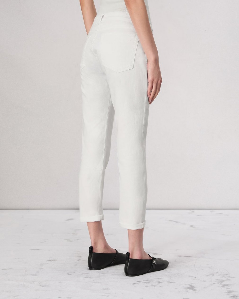 Dre Slim Boyfriend Jean - Optic White - Image 5