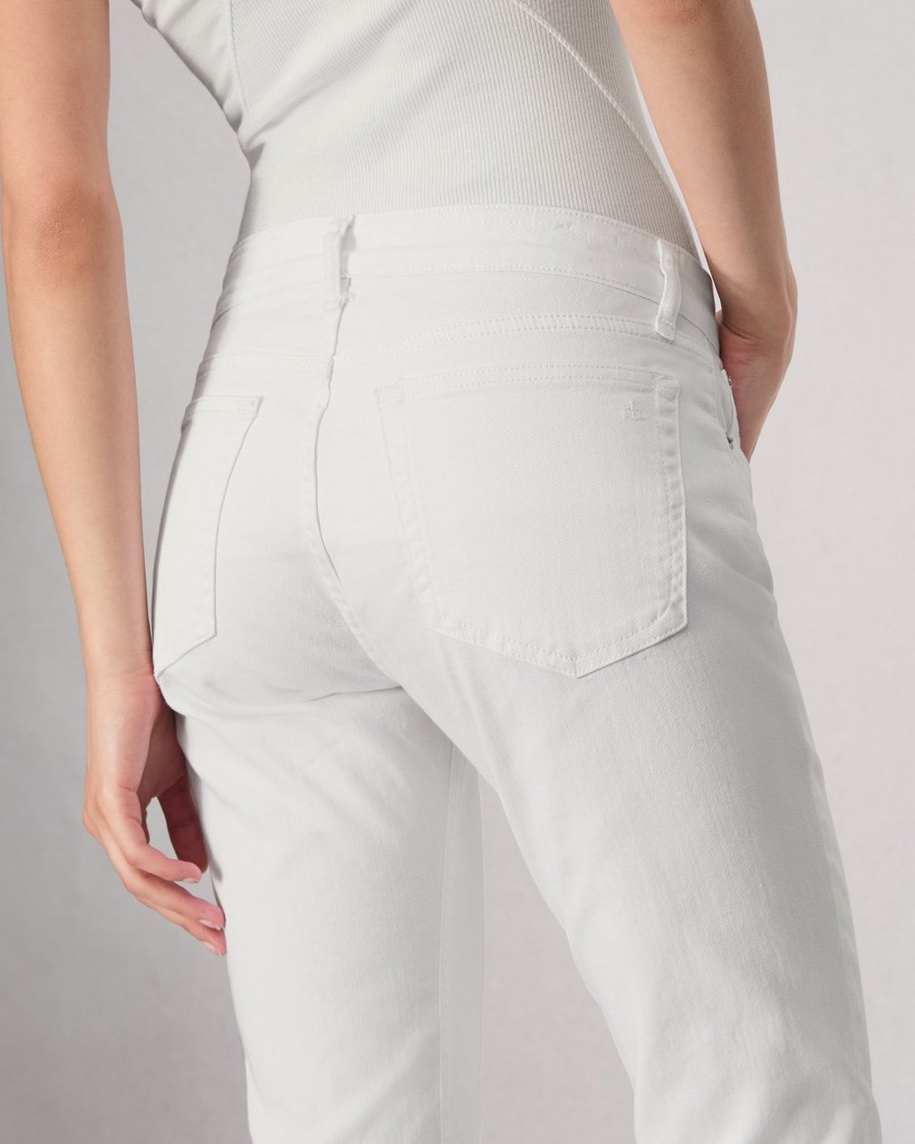 Dre Slim Boyfriend Jean - Optic White - Image 6