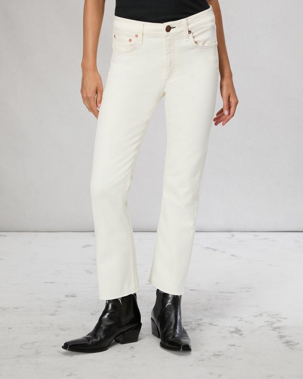 Peyton Ankle Bootcut Jean - Ecru - Image 3