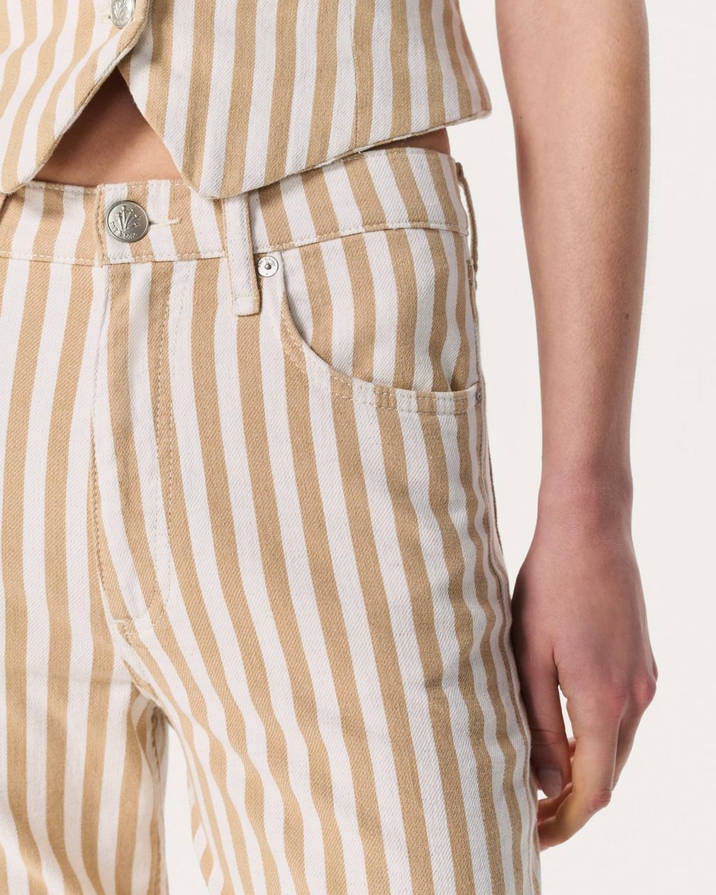 Shea Relaxed Straight Jeans - Tan Stripe - Image 4