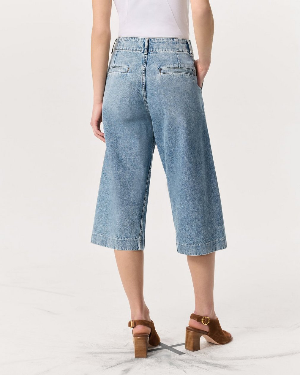 Tailored Jamie Denim Culotte - Pacific - Image 5