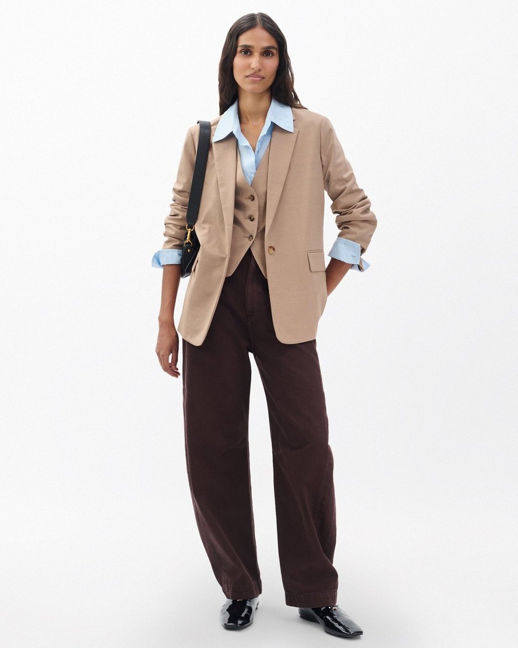 Jennifer Two-in-One Blazer - Heathered Camel - Image 3