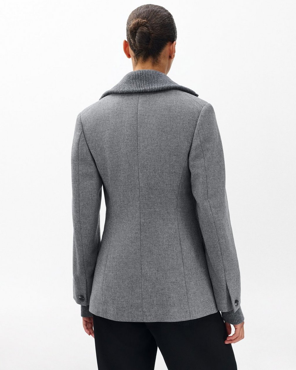 Frank Mixed-Media Blazer - Grey - Image 6