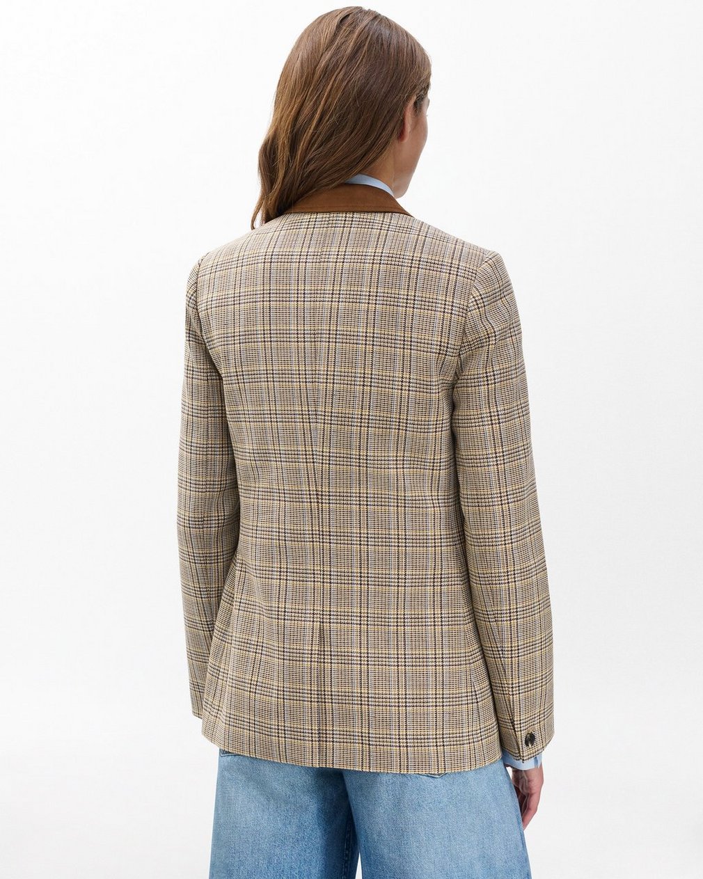 Evia Plaid Blazer - Tan Multi - Image 6