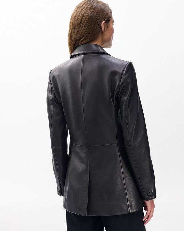 Ash Lamb Leather Blazer - Black - Image 6