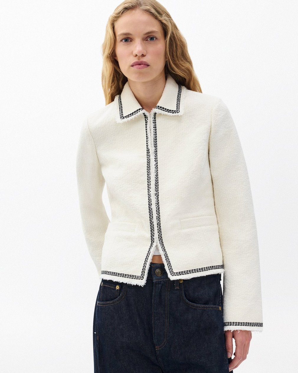 Eloise Tweed Blazer - Ivory - Image 4