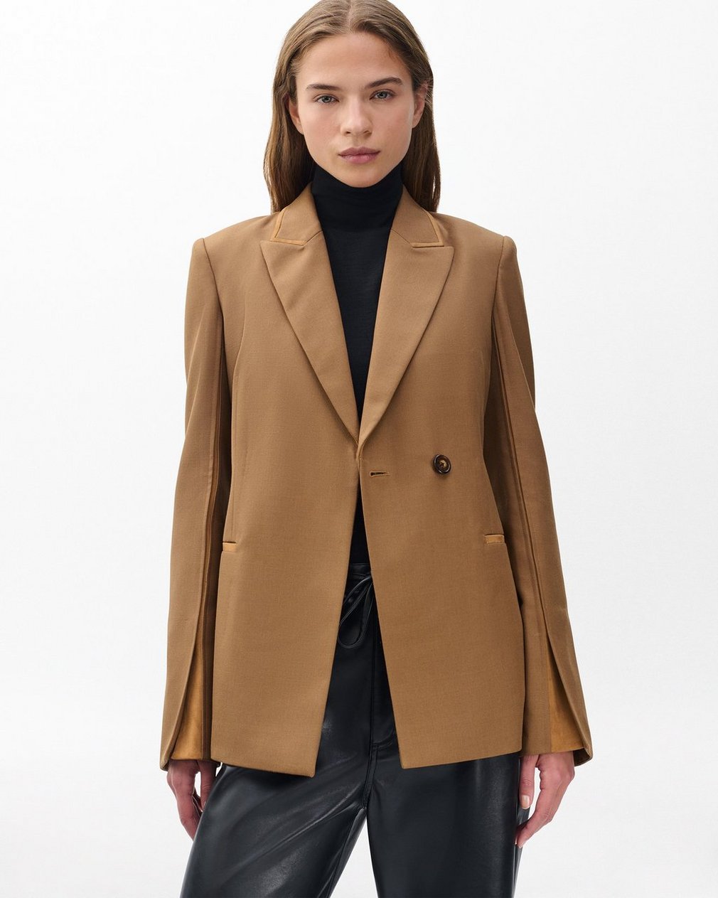 Margaret Tuxedo Blazer - Camel - Image 4