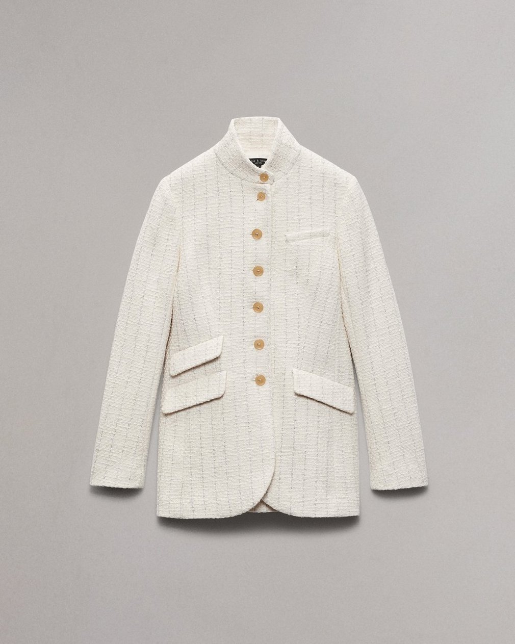 Slade Long Tweed Blazer - Ivory - Image 2