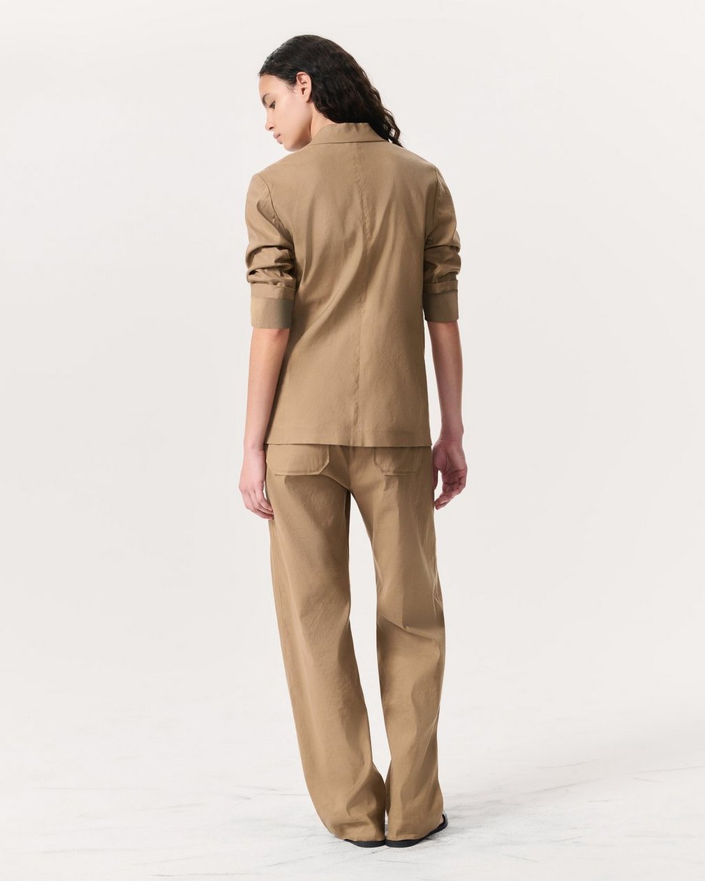 Jennie Linen-Blend Blazer - Muted Brown - Image 5