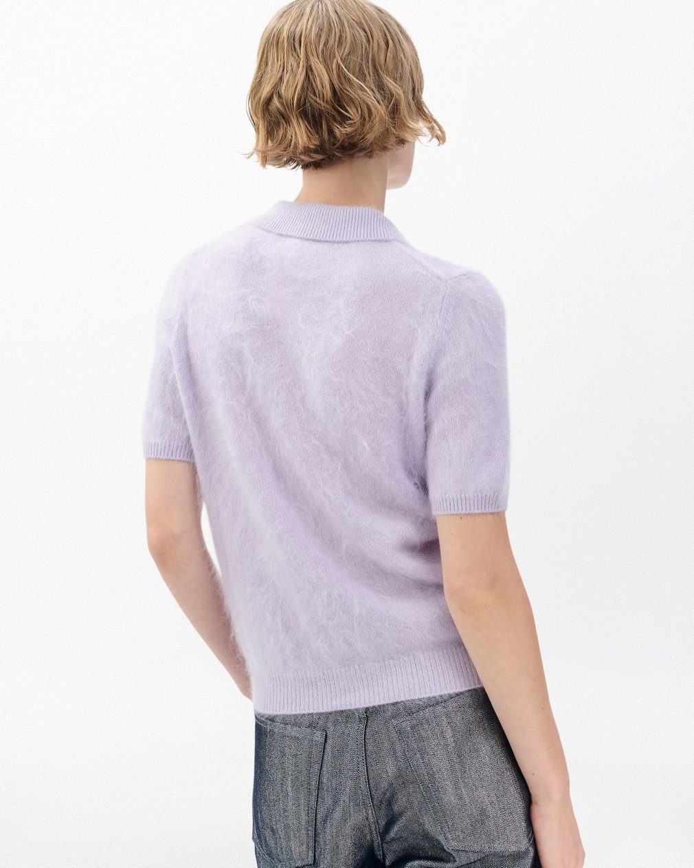 Jada Brushed Cashmere Polo - Lavender - Image 5