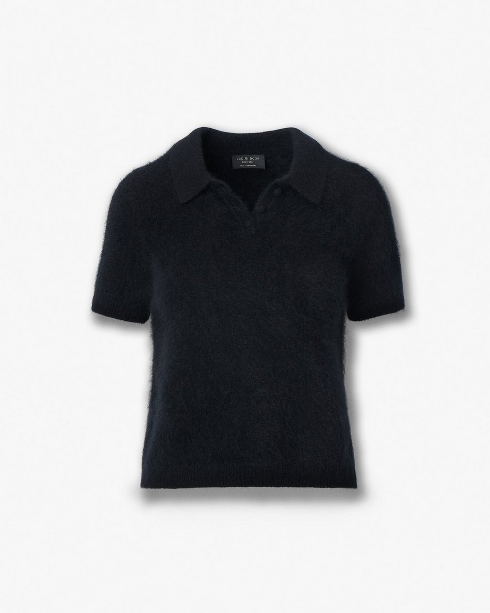Jada Brushed Cashmere Polo - Black - Image 2