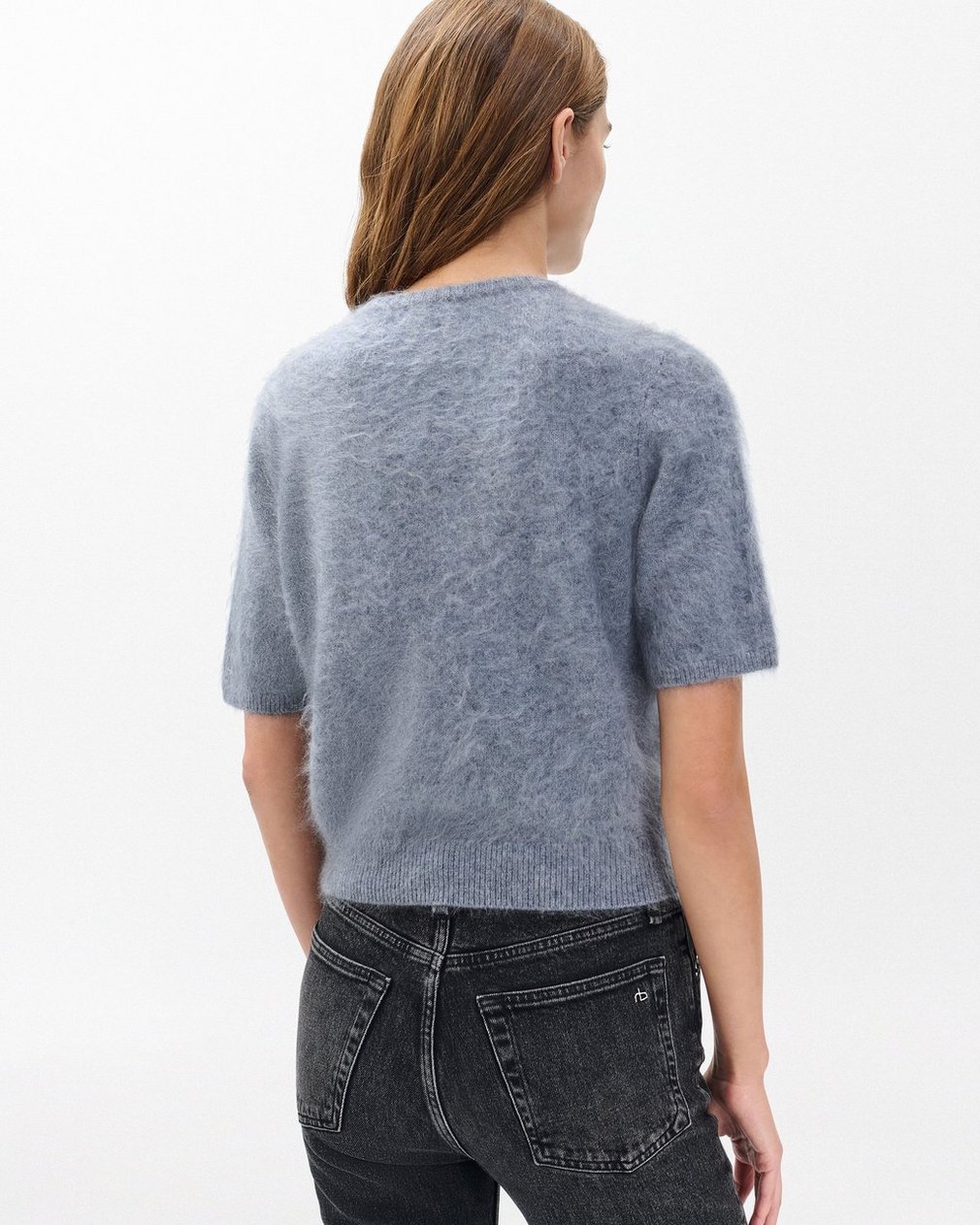 Jada Brushed Short-Sleeve Crewneck - Heather Grey - Image 6