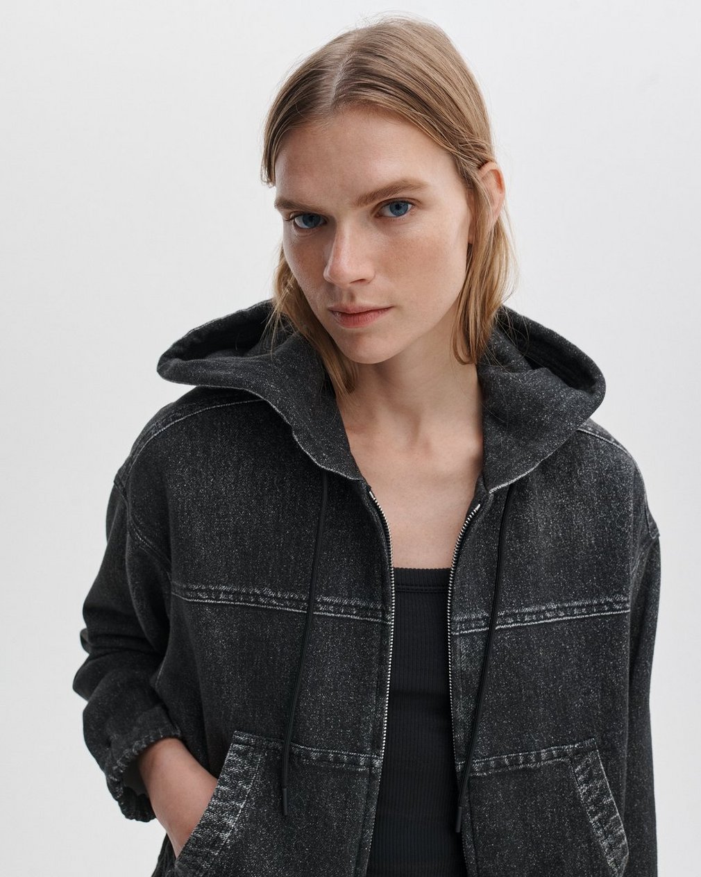 Miramar Davina Hoodie - Washed Black - Image 6