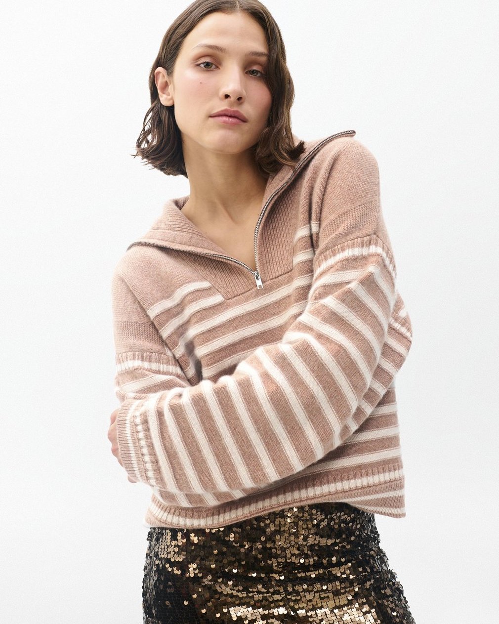 Raven Wool-Cashmere Half-Zip Sweater - Camel - Image 5