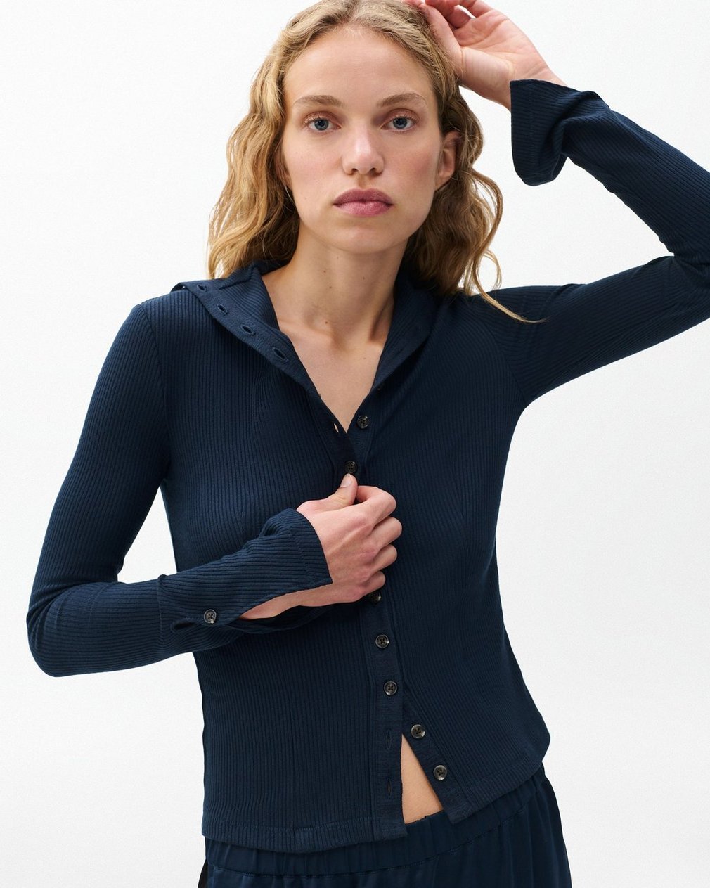 The Knit Ribbed Buttoned Cardigan - Salute - Image 4