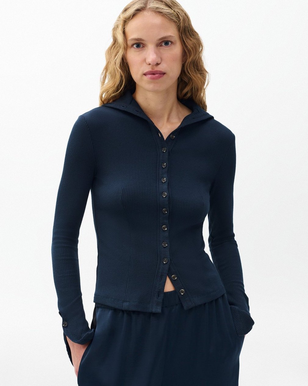 The Knit Ribbed Buttoned Cardigan - Salute - Image 5