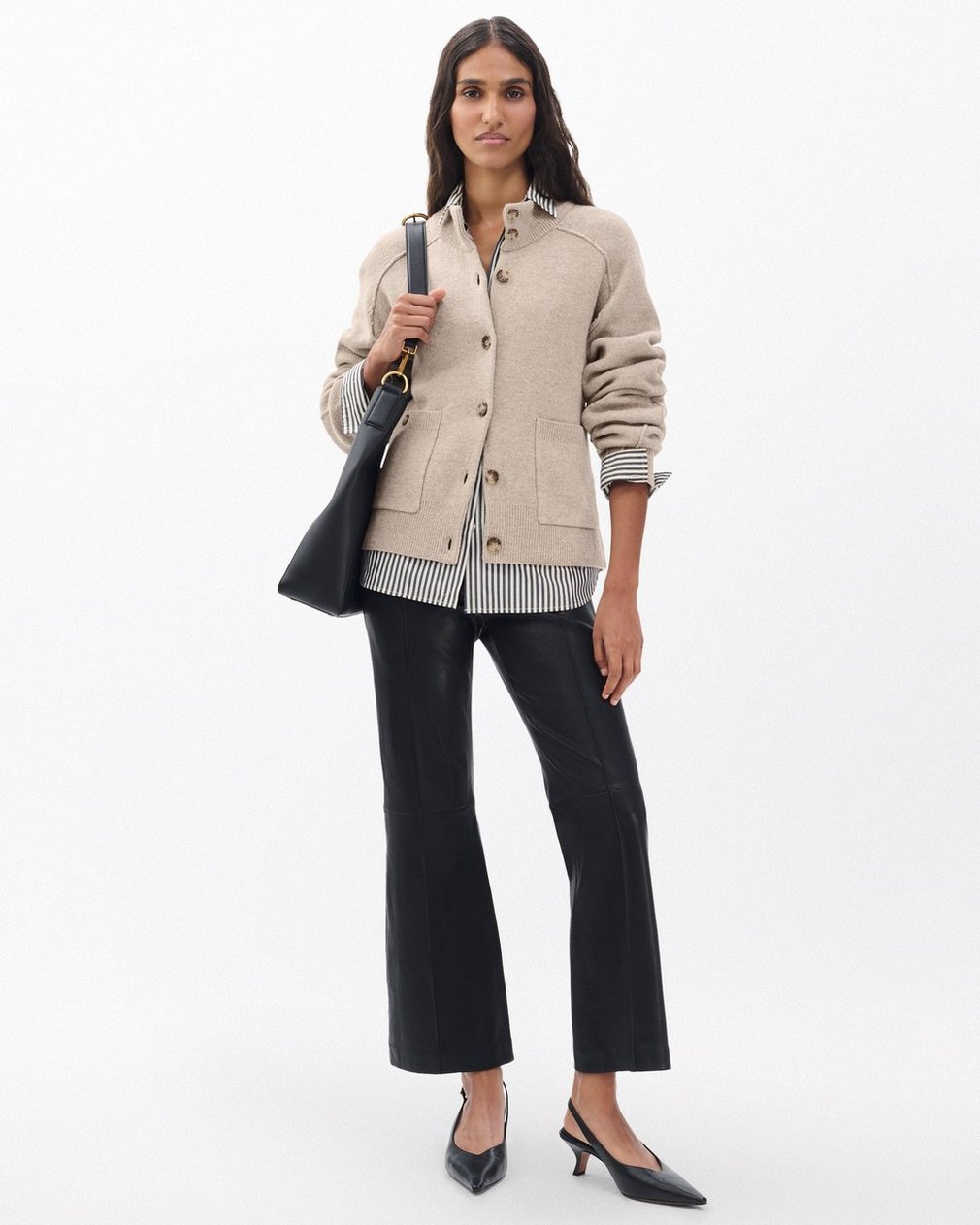 Bridget Mockneck Cardigan - Taupe - Image 2
