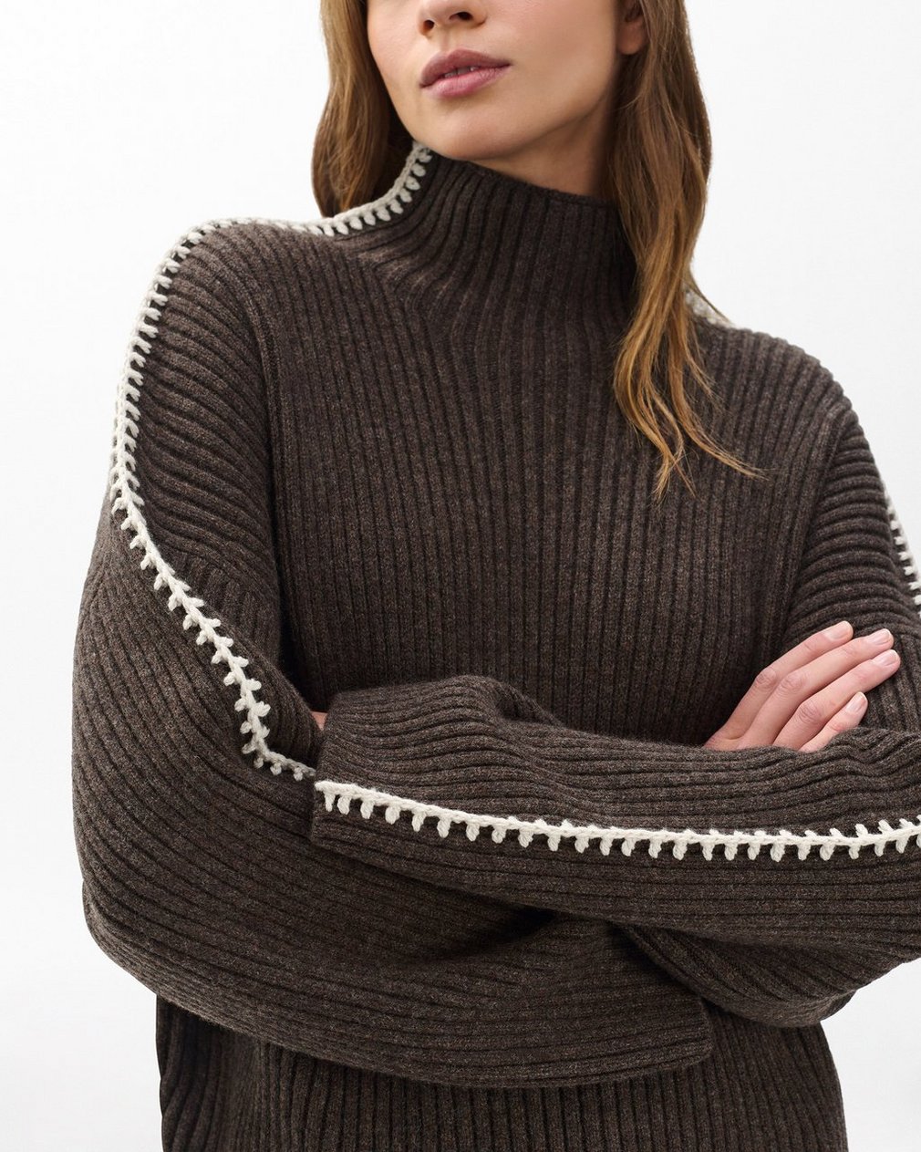 Ingrid Wool Turtleneck - Brown - Image 4