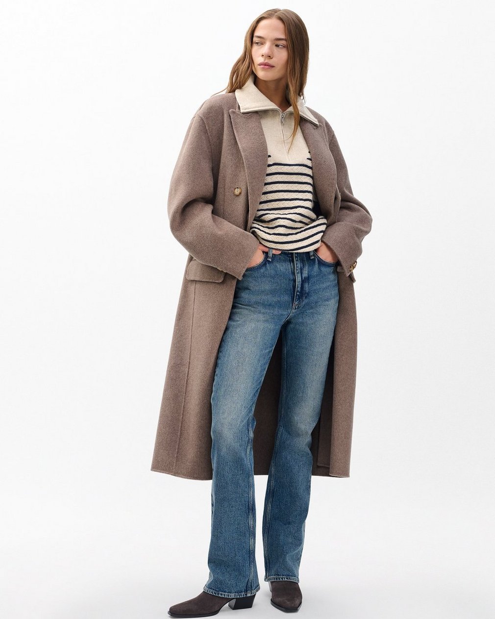Natalia Cashmere Half-Zip Sweater - Oatmeal Multi - Image 5