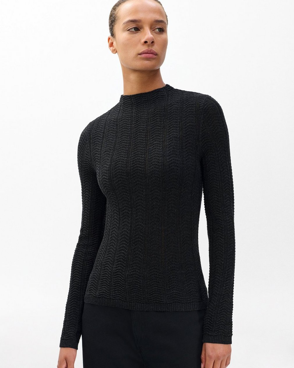 Francesca Merino Wool Turtleneck - Charcoal - Image 4