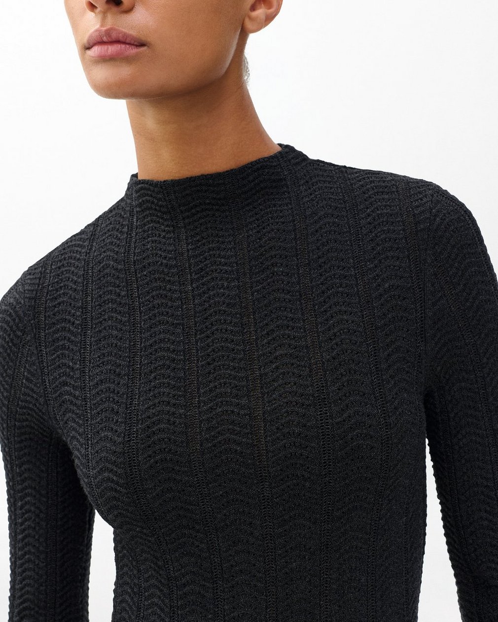 Francesca Merino Wool Turtleneck - Charcoal - Image 5