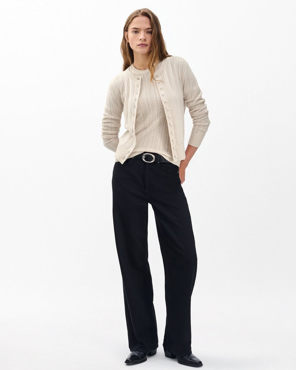Francesca Merino Wool Tee - Oatmeal - Image 3