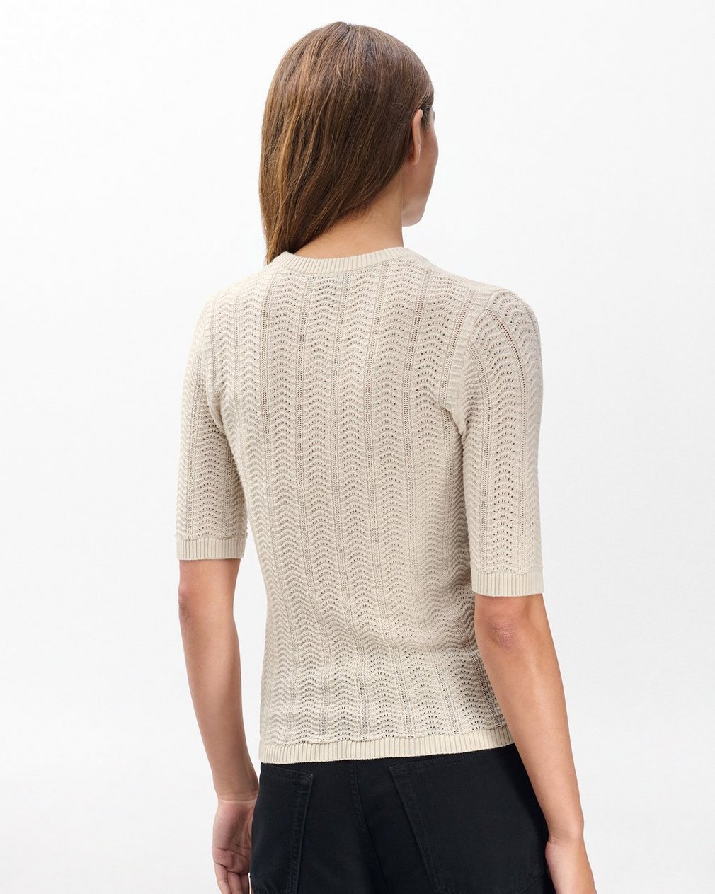 Francesca Merino Wool Tee - Oatmeal - Image 6