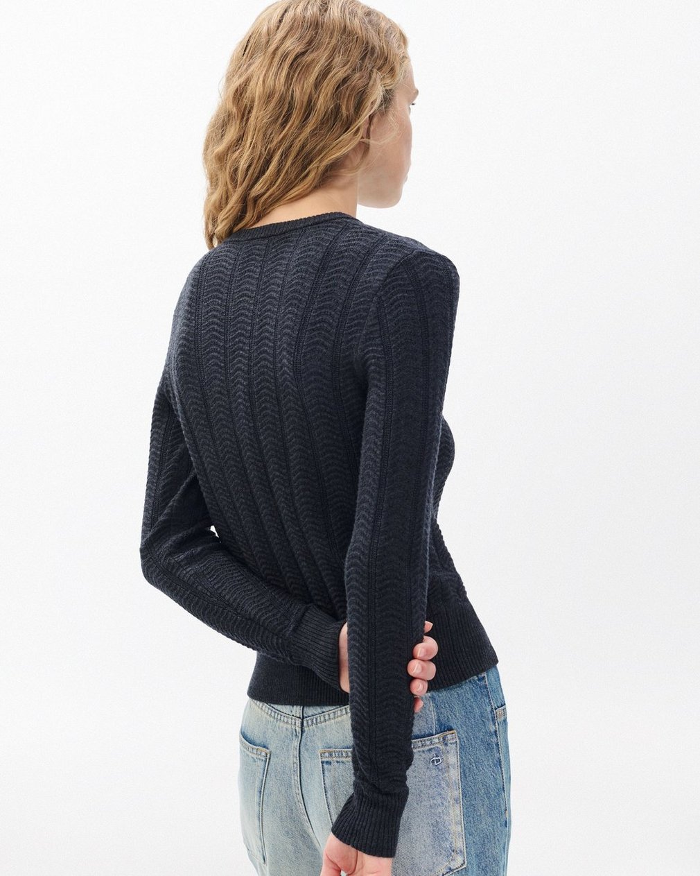 Francesca Wool-Blend Cardigan - Charcoal - Image 6