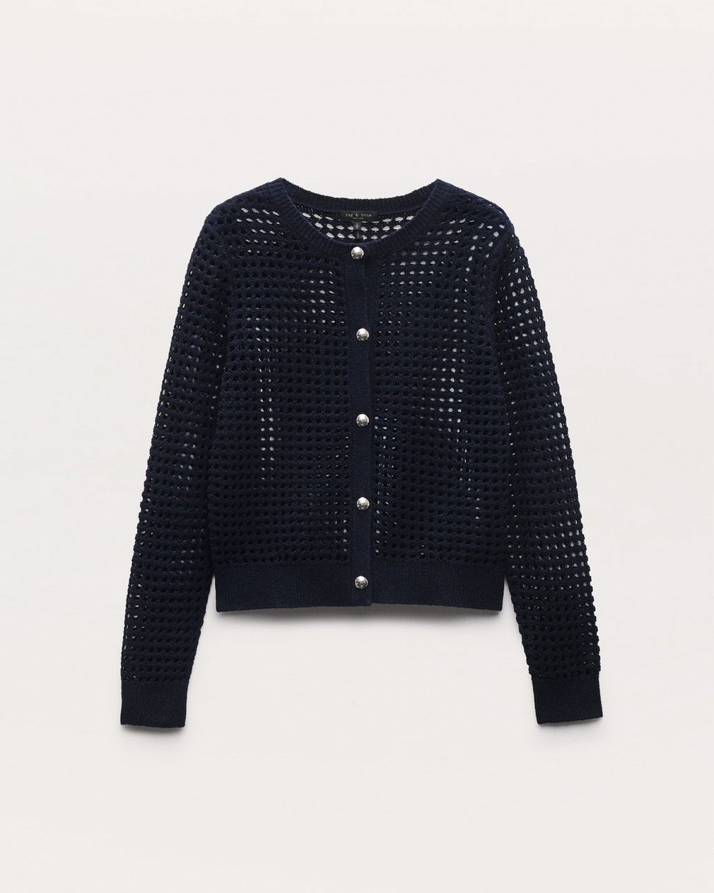 Ezra Open-Knit Cardigan - Indigo - Image 2