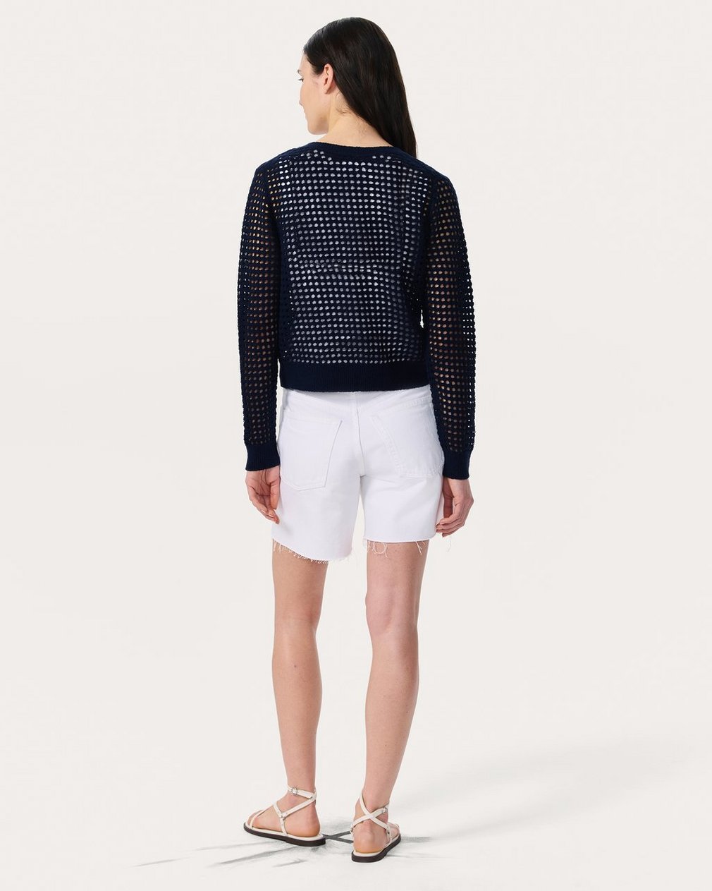 Ezra Open-Knit Cardigan - Indigo - Image 7