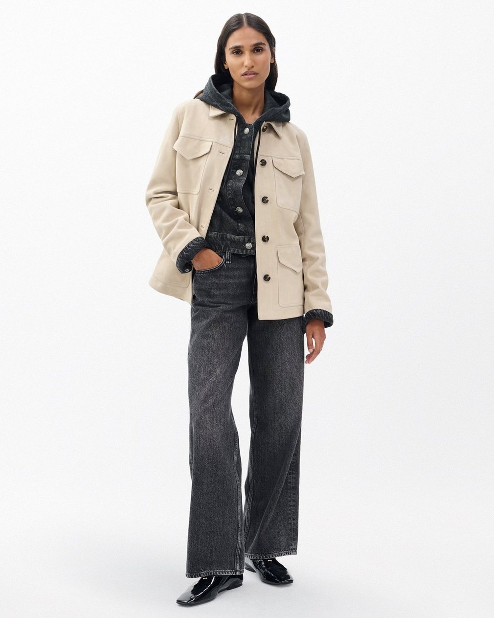 Kara Suede Jacket - Stone - Image 3