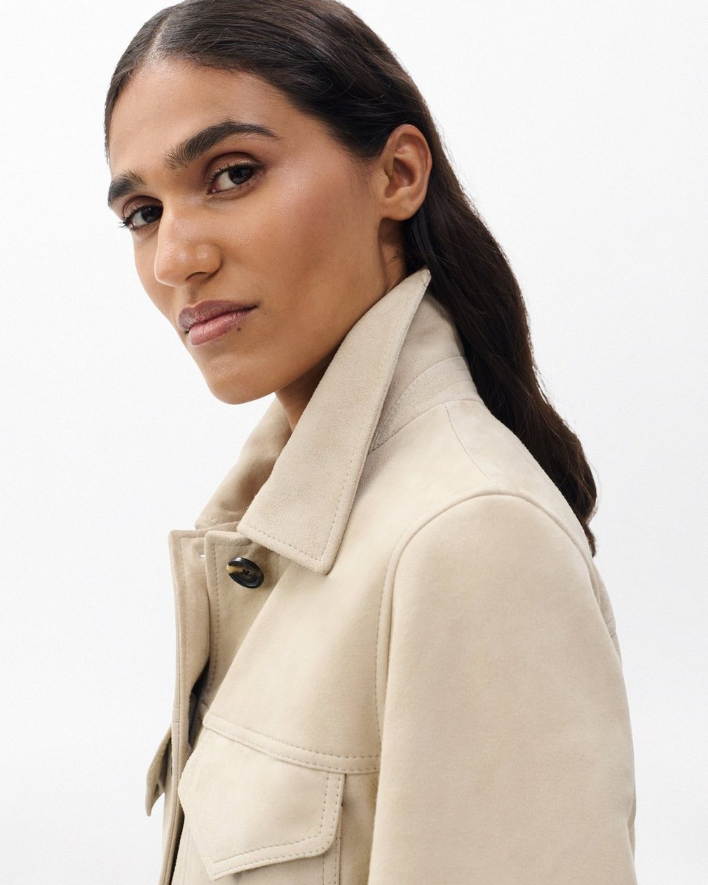 Kara Suede Jacket - Stone - Image 5