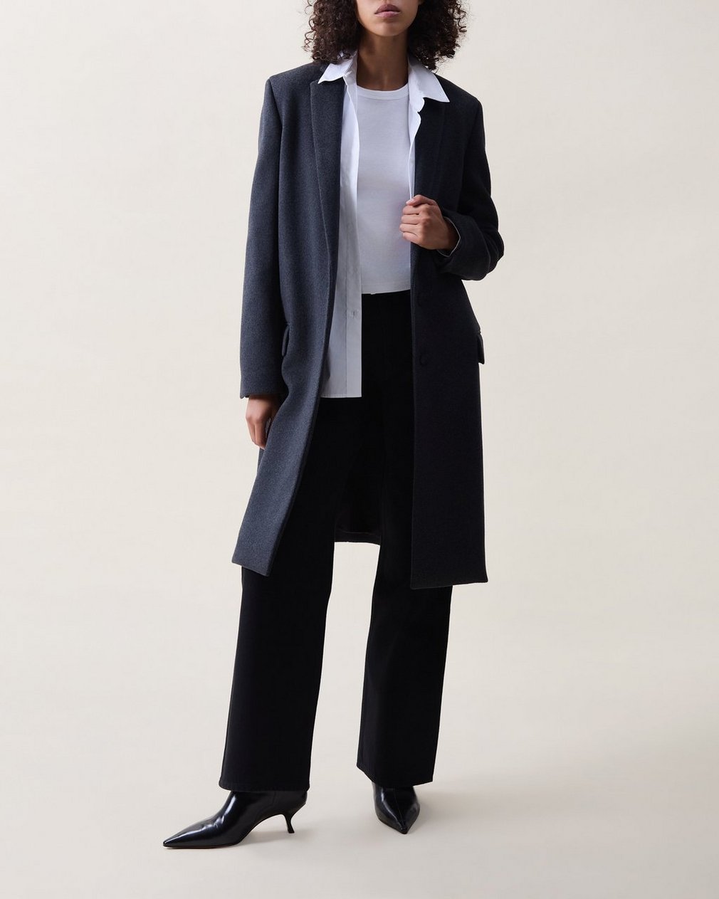 Avanti Wool-Blend Coat - Charcoal - Image 3