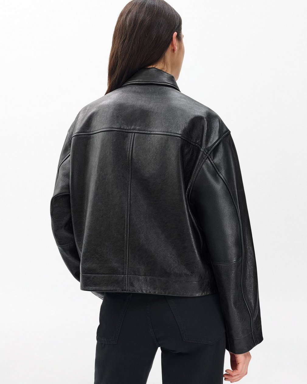 Nonie Lamb Leather Jacket - Black - Image 5