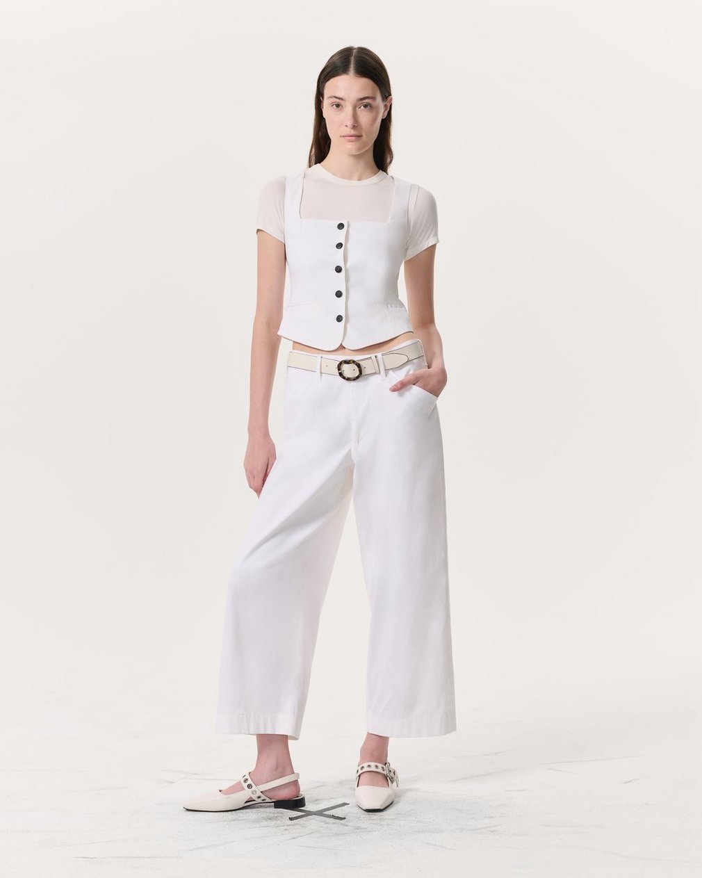 Mariana Linen-Blend Vest - White - Image 4