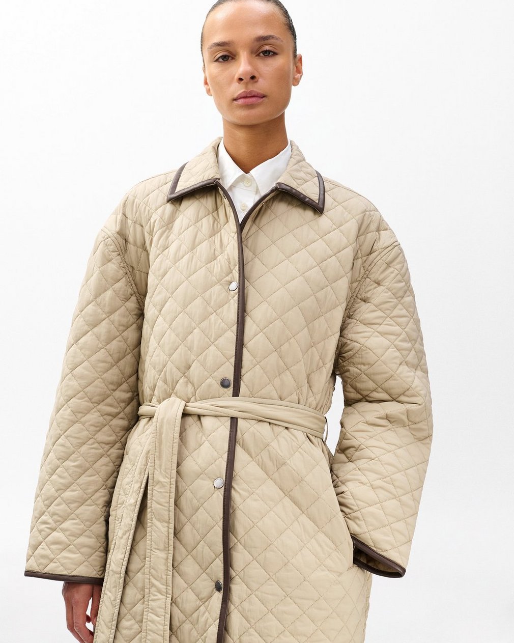 Kelly Quilted Jacket - Tan - Image 4
