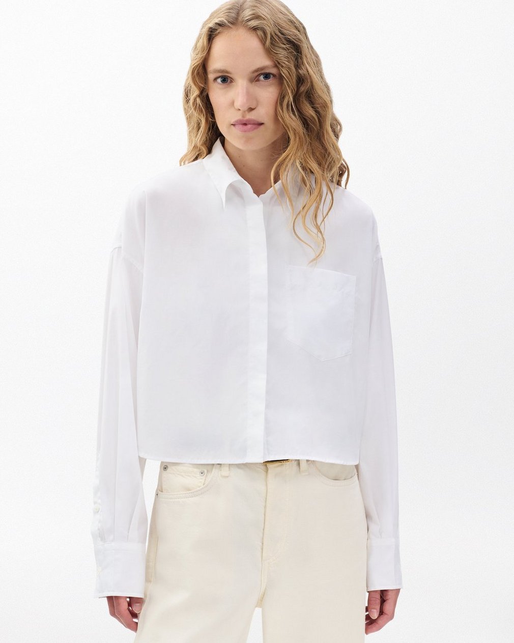 Marin Cropped Shirt - White - Image 5