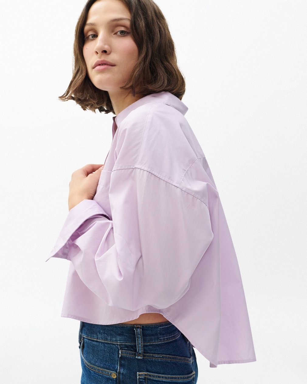 Marin Cropped Shirt - Lavender - Image 4