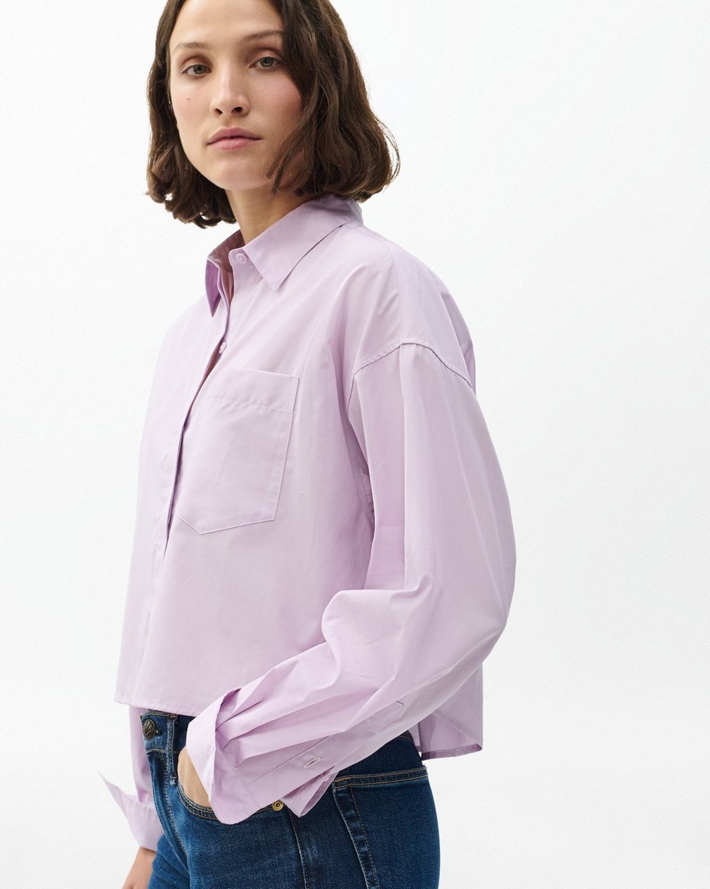 Marin Cropped Shirt - Lavender - Image 5