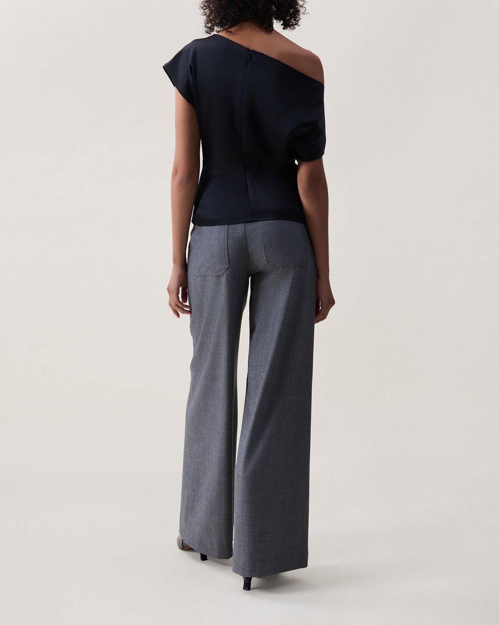 Evelyn Satin Top - Black - Image 2