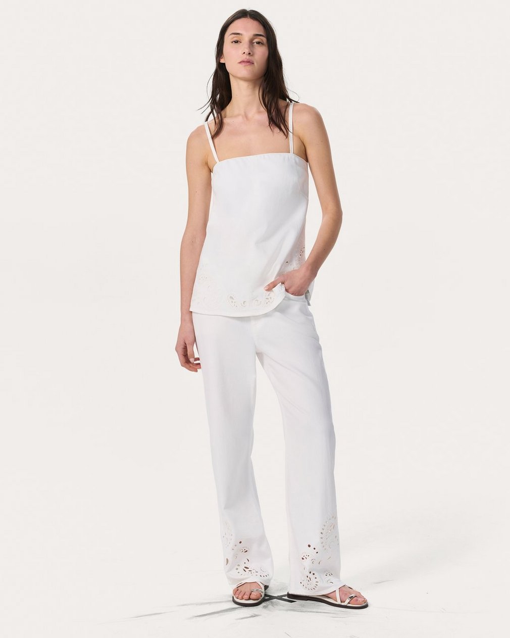 Aurora Denim Top - White Eyelet - Image 3