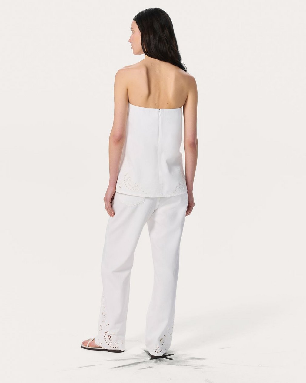 Aurora Denim Top - White Eyelet - Image 6