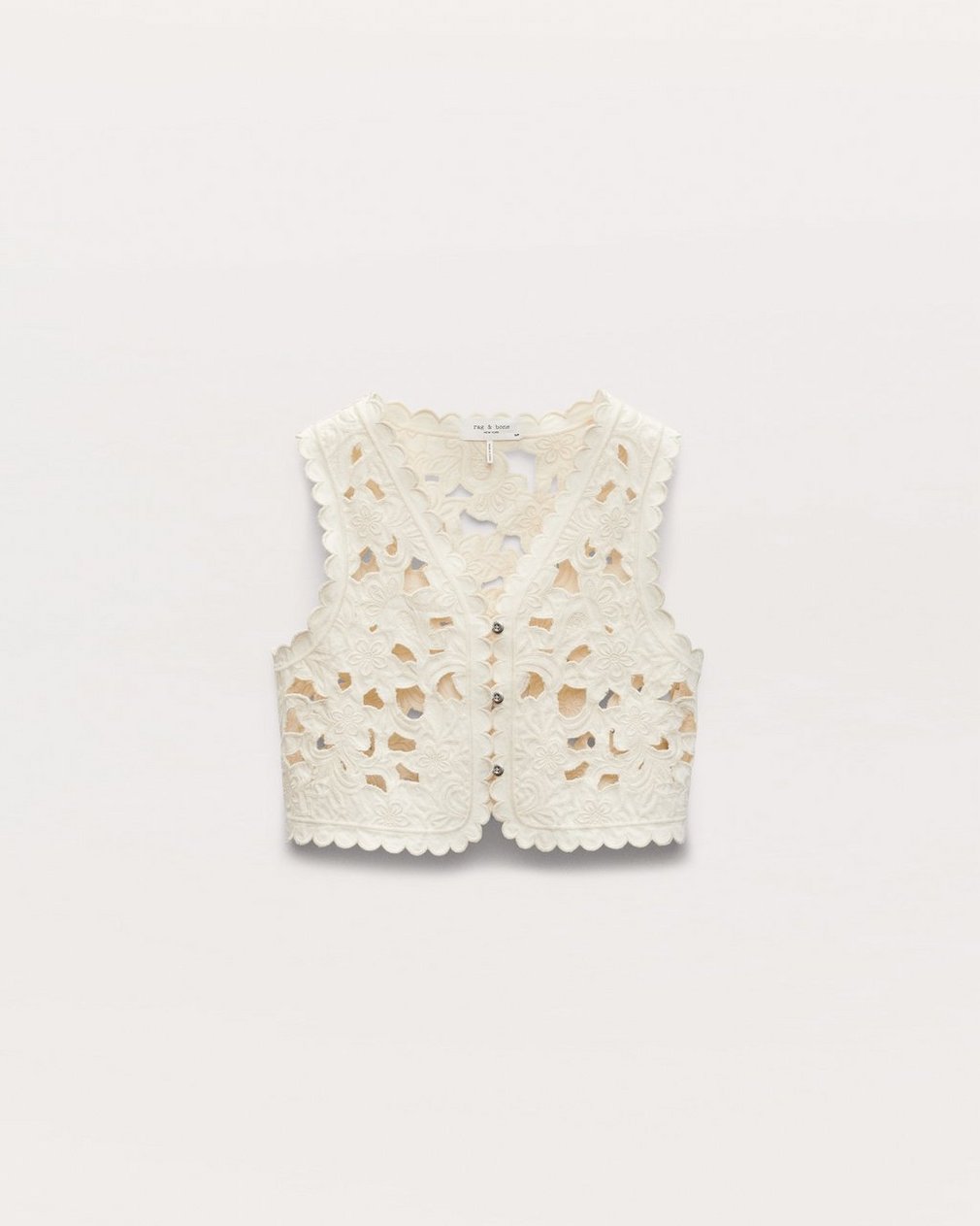 Coralie Cutout Denim Vest - Ecru - Image 2