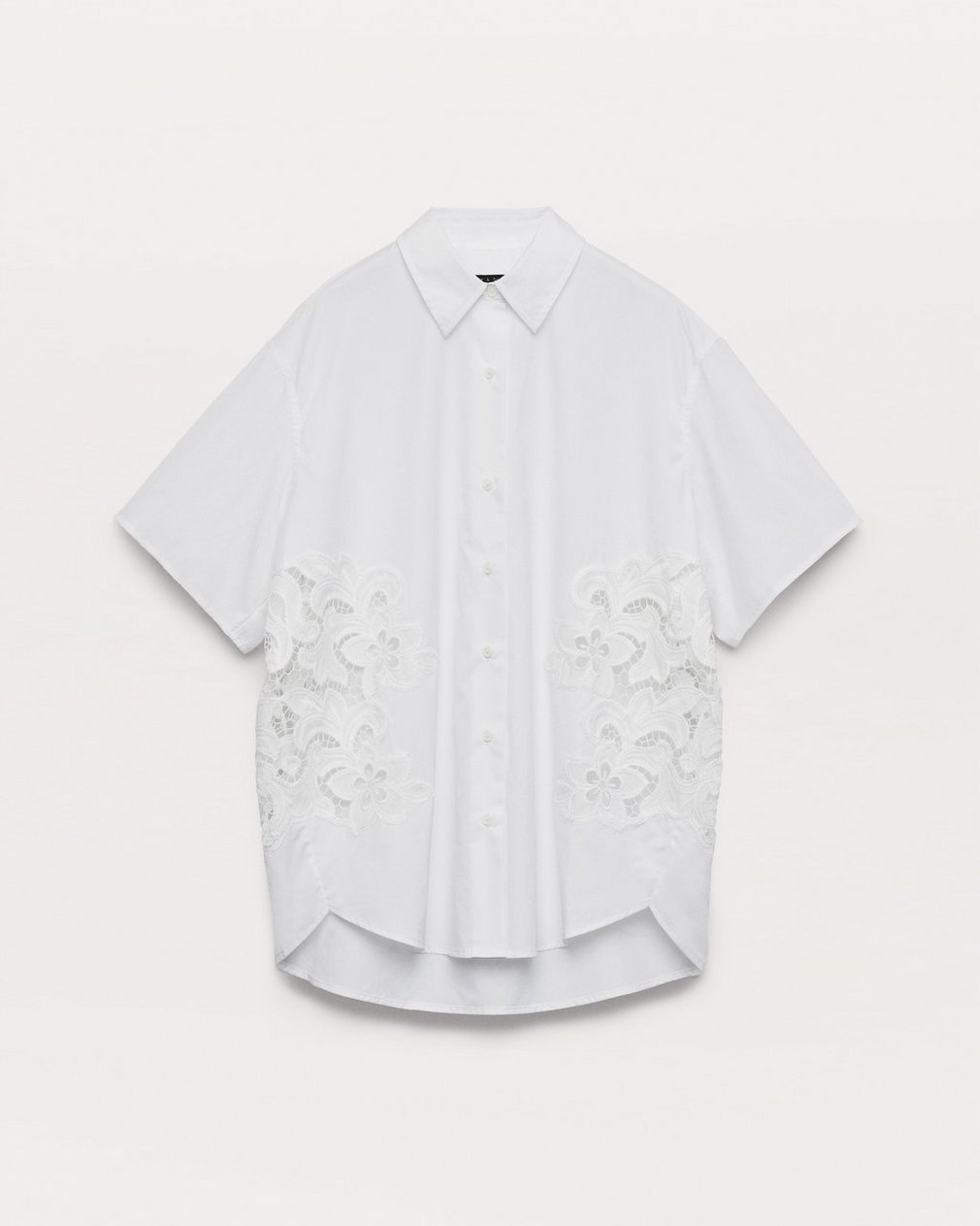 Amy Lace Poplin Shirt - White Lace - Image 2